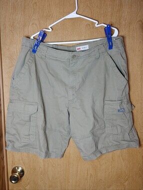 Wrangler Men's Tan Cargo Shorts with Multiple Pockets